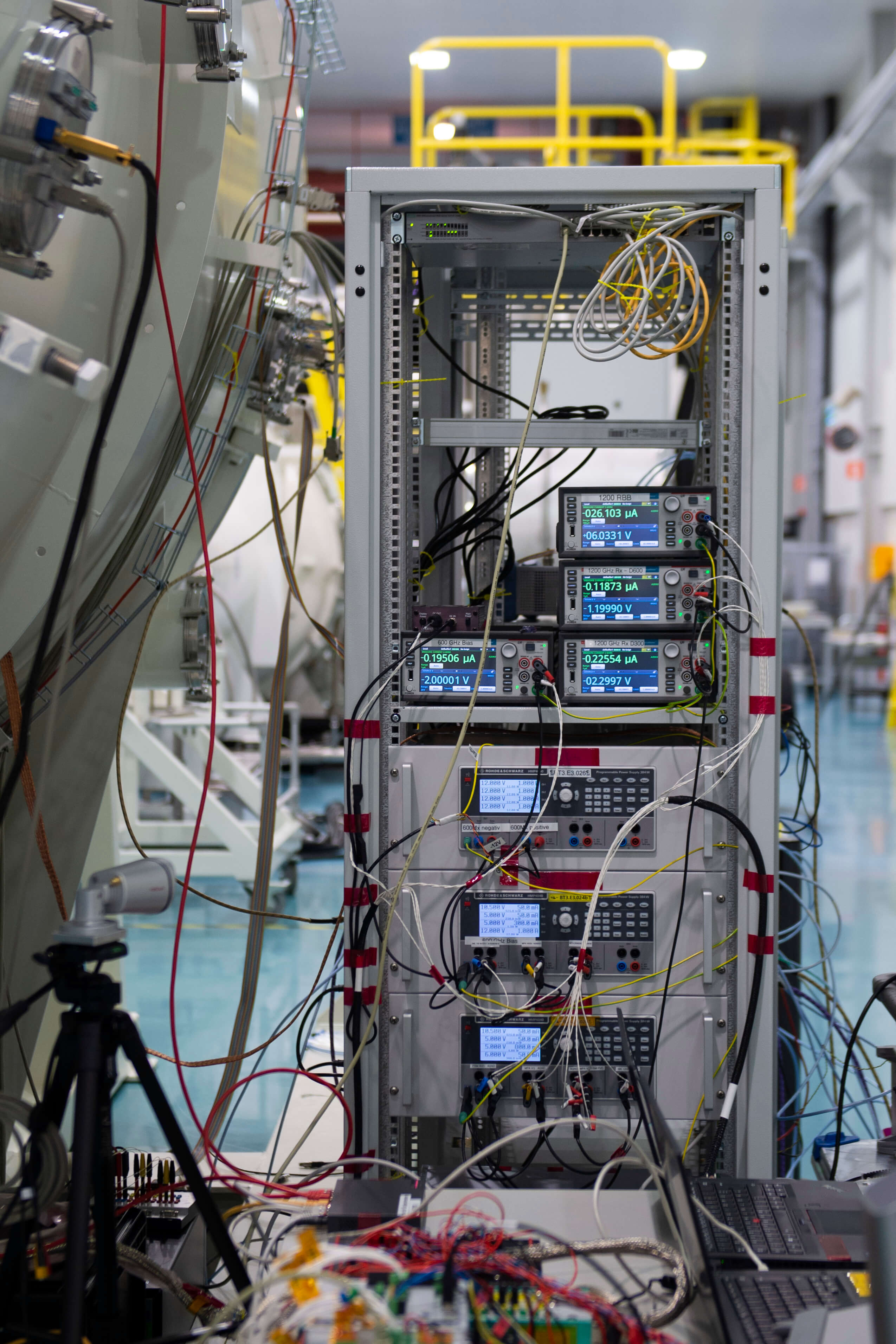 Numerous electronic systems are needed to control the LORENTZ test facility.  Credits: ESA - G.Porter