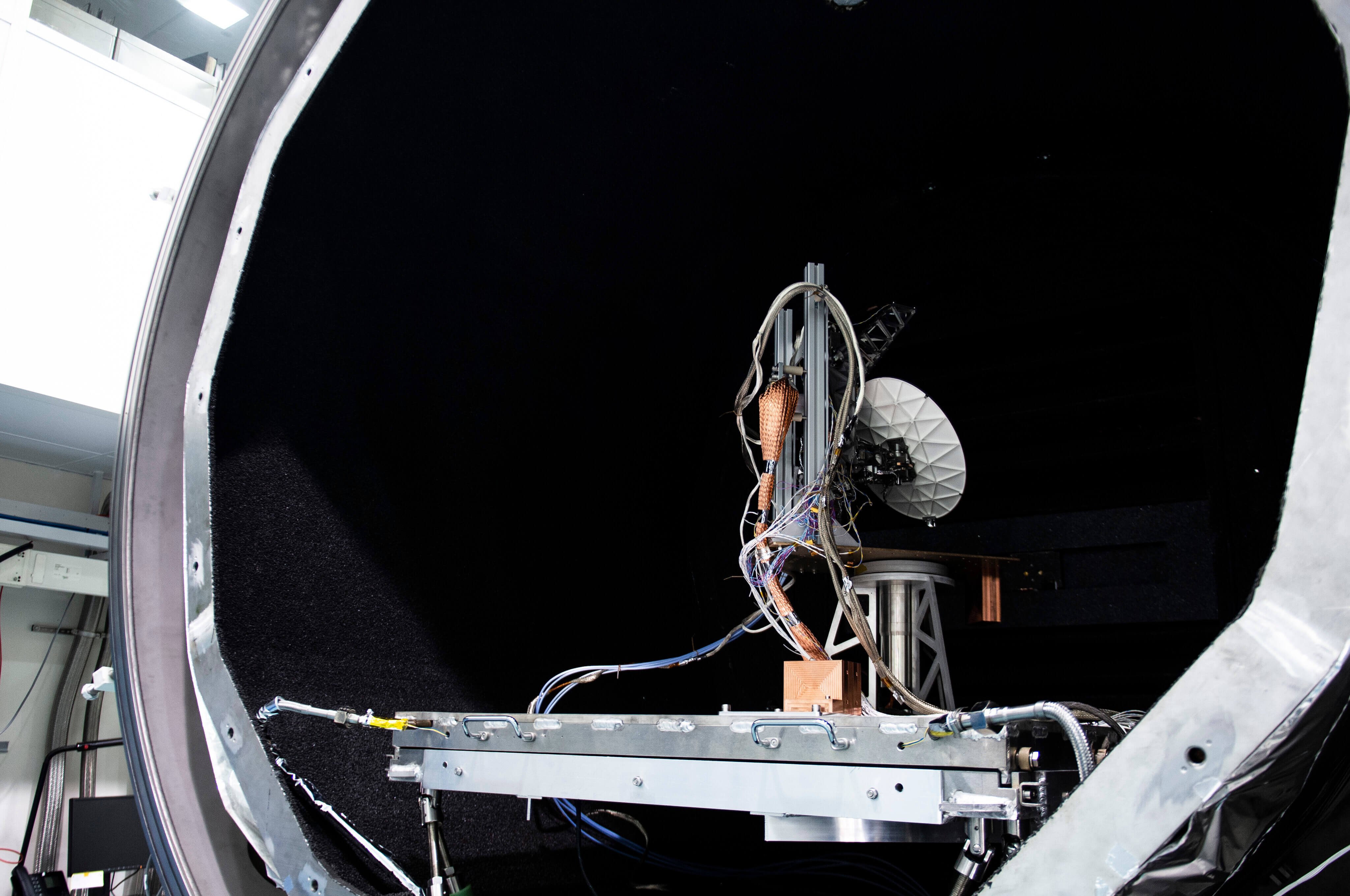 SWI instrument inside the LORENTZ test chamber before testing. Credits: ESA - G.Porter